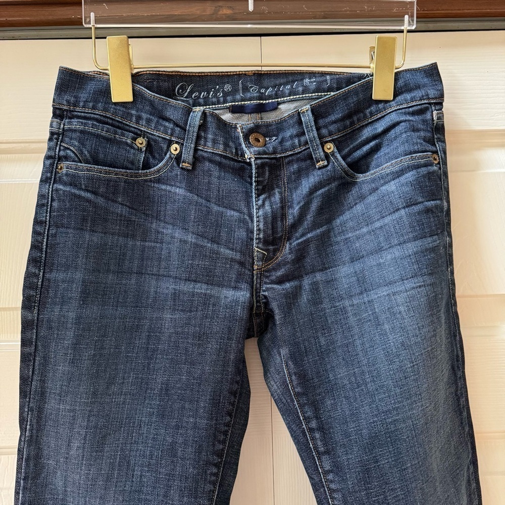 Levi’s Capital E Ruler Low Rise Slim Straight Premium Denim Jeans Women’s sz 28 - Picture 3 of 13